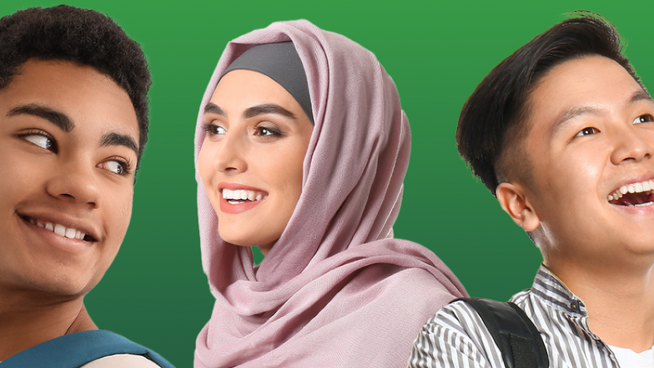 Image of five students smiling