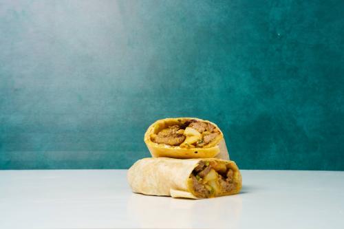 California burrito cut in half