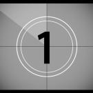 old fashioned movie countdown timer set to 1 second